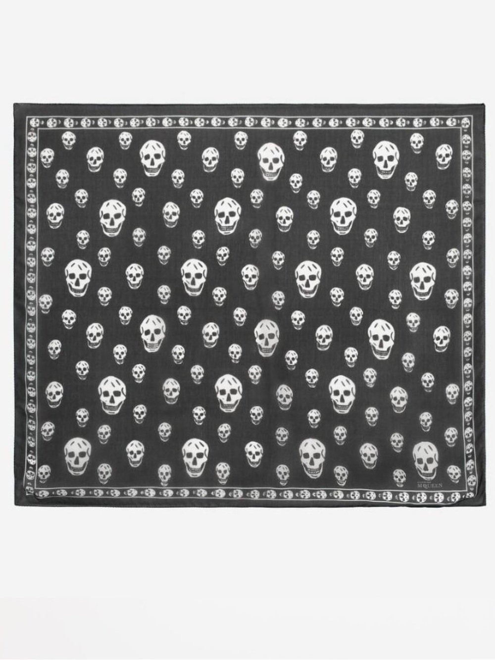 Alexander McQueen Black and White Skull Pocket Square